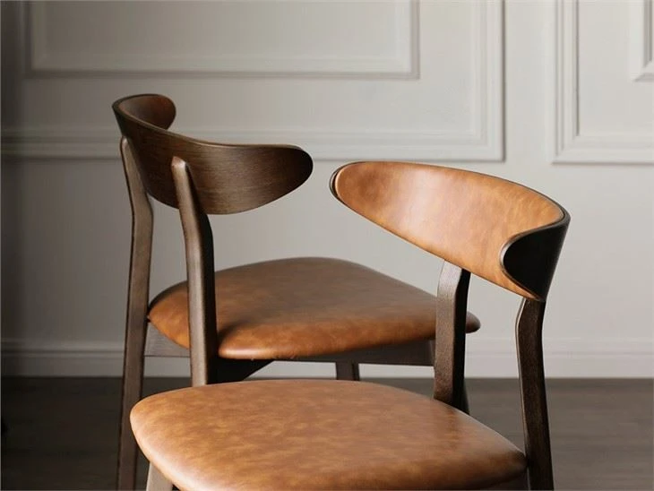 Fabric With Walnut Finish Dining Chair